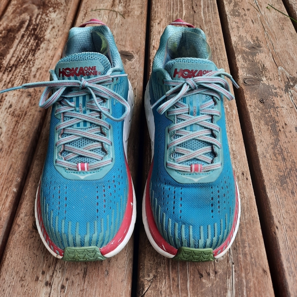 Hoka One One Clifton 5 Road Running Shoes Marlin Blue Ribbon Sneakers Size 9 - Picture 4 of 15